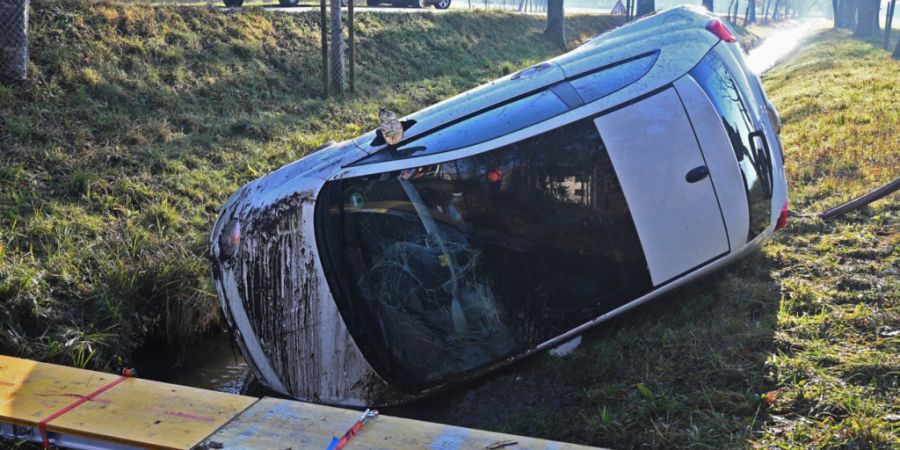 Die Feuerwehr half der Fahrerin aus dem Auto.
