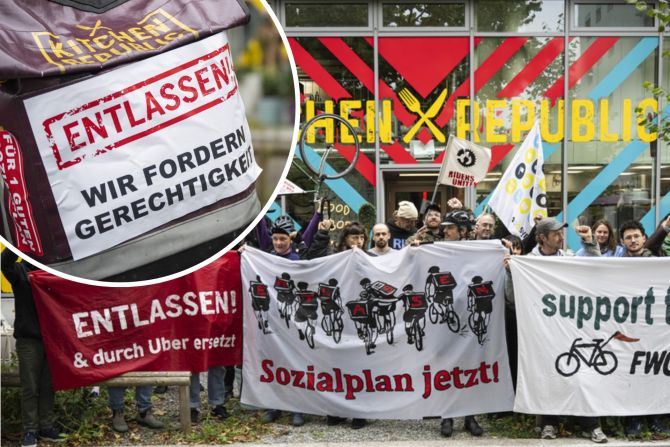 FWG Massenentlassung Velokuriere Protest