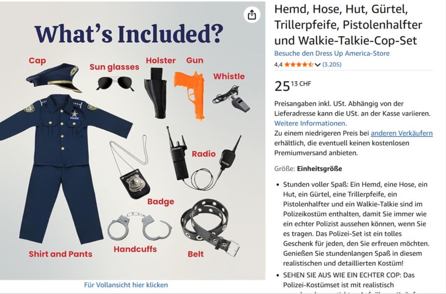 polizeikostüm amazon