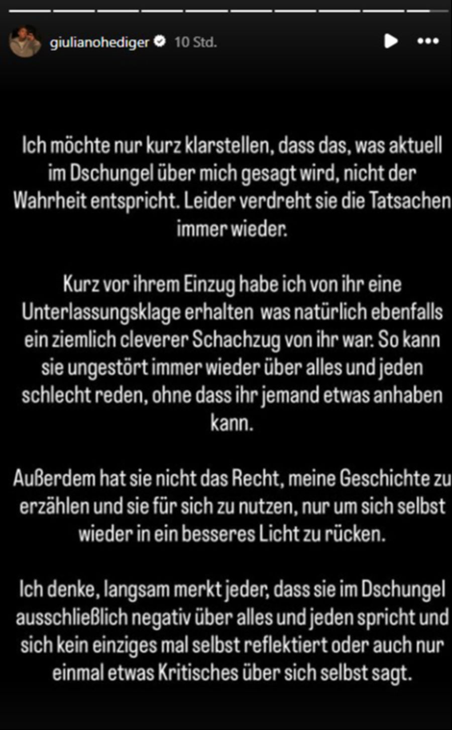 Ariels Ex Giuliano erzählt die Geschichte über sein Kind ganz anders.