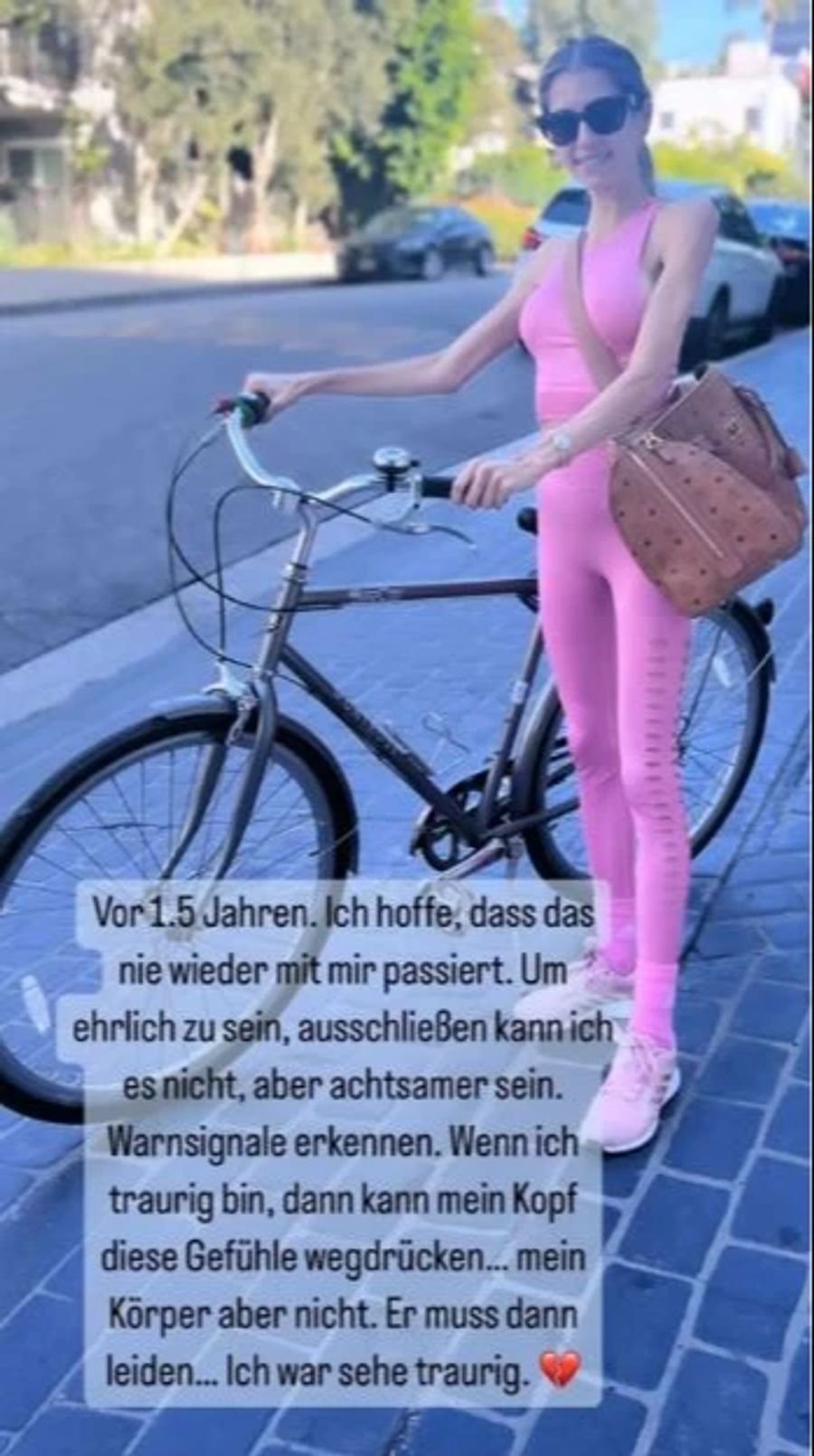 Moderatorin Cathy Hummels, die Ex-Frau von Mats Hummels, teilt auf Instagram ein Bild von sich, als sie stark unter ihrer Essstörung litt.