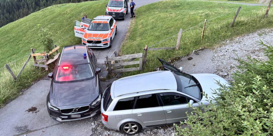 Auf einem Kiesweg in Alpthal endete die Verfolgungsjagd.