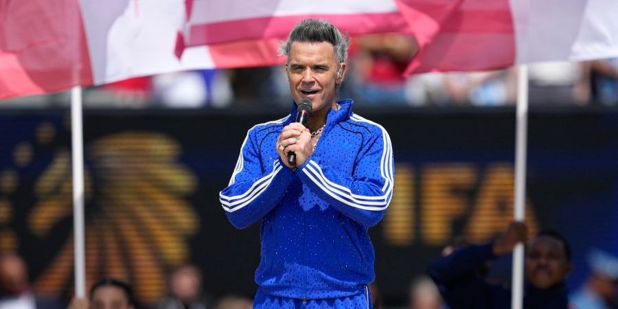 Robbie Williams begeisterte bei seinem Auftritt bei der Pre-Show im WM-Final.