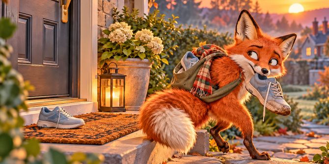 Schadenfall des Monats: Ein Fuchs auf Schuhsuche.