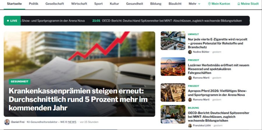 Auf den ersten Blick macht das KI-Newsportal der «AZ Medias Limited» mit Sitz in Hongkong einen seriösen Eindruck.