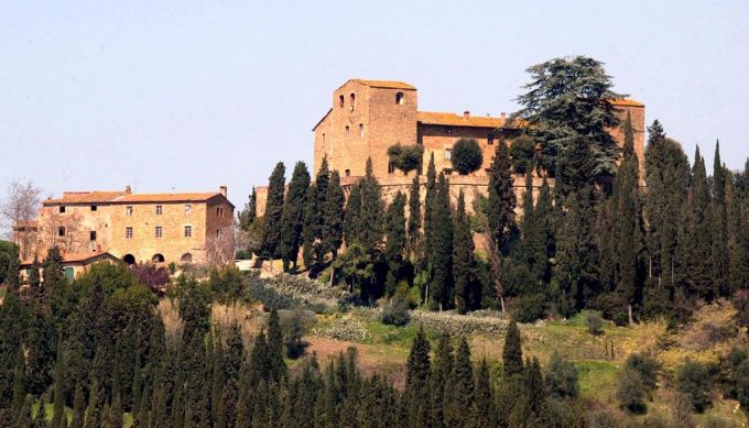 Das kleine Dorf Castelfalfi in der Gemeinde Montatone, Provinz Florenz, Toskana, Italien. Castelfalfi Montatone Toskana,Italien