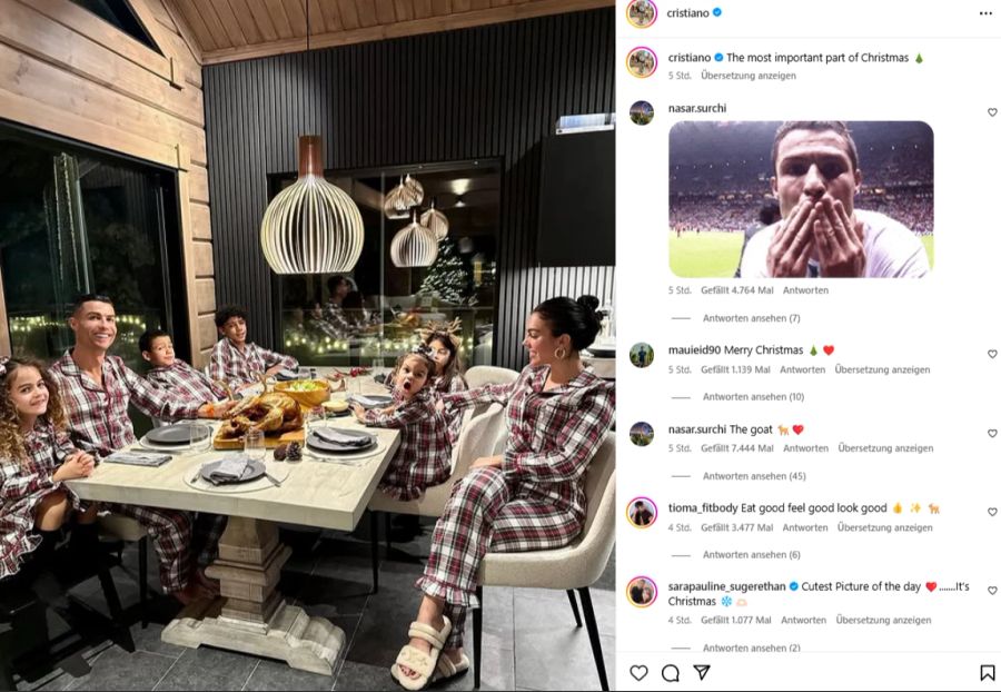 Familie Ronaldo hat das Outfit abgestimmt.