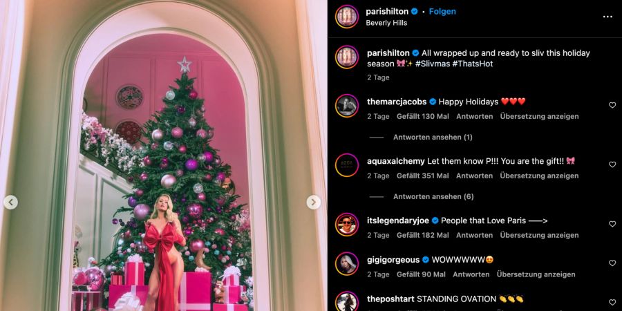 paris hilton weihnachtsbaum