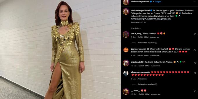 Andrea Berg trägt gerne auffällige Bühnen-Looks. Andrea Berg Instagram