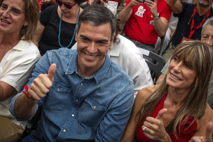 Pedro Sánchez mit seiner Frau. Pedro Sánchez