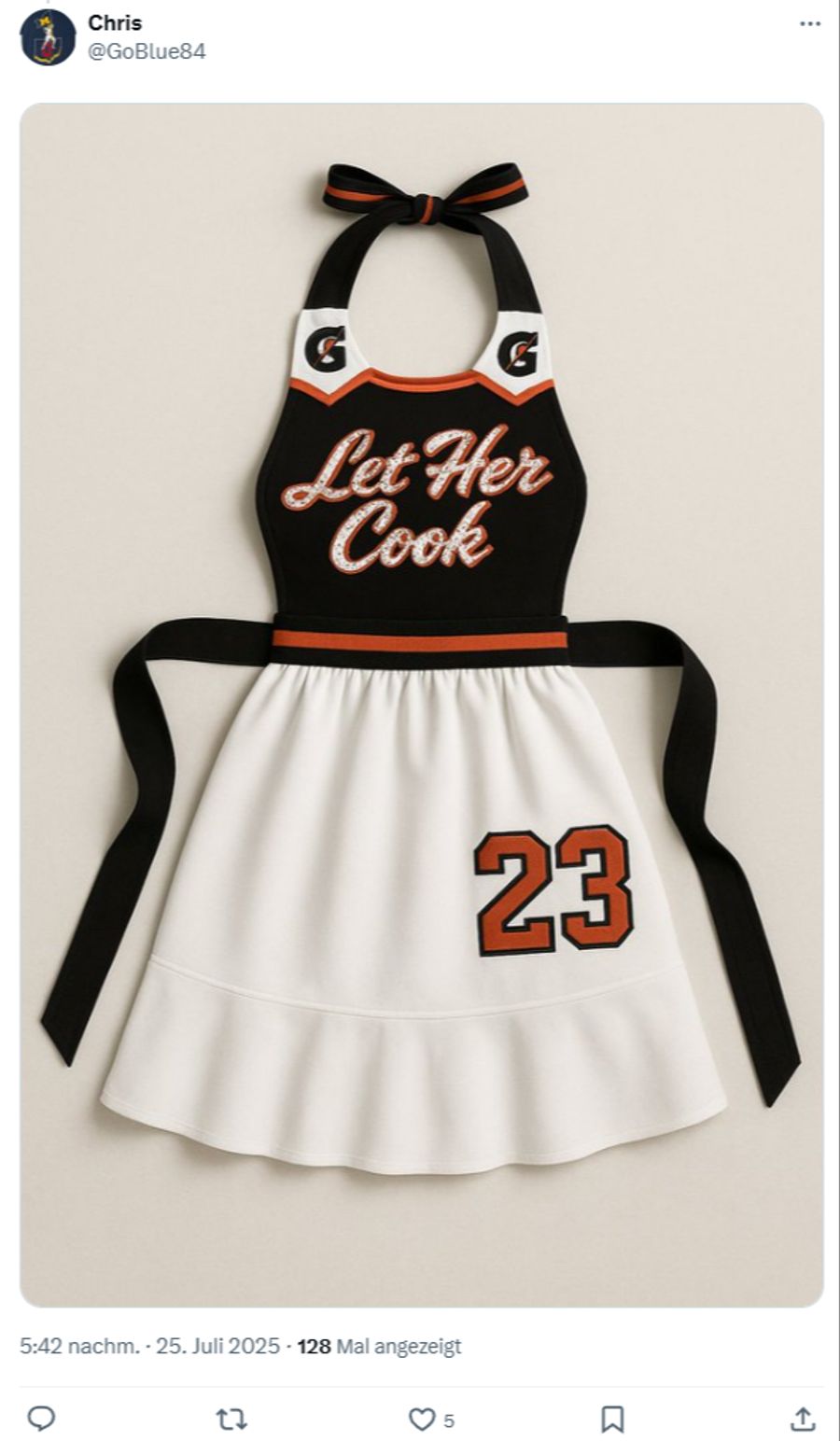 Ein User macht aus dem WNBA-Trikot eine Schürze.