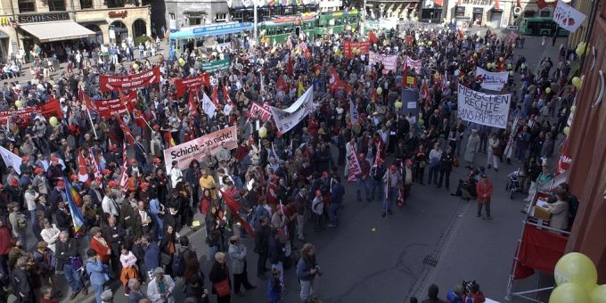 Am 1. Mai 2023 erschienen rund 1500 Teilnehmende zur Kundgebung in Basel-Stadt. (Archivbild) 1. Mai Basel Liestal