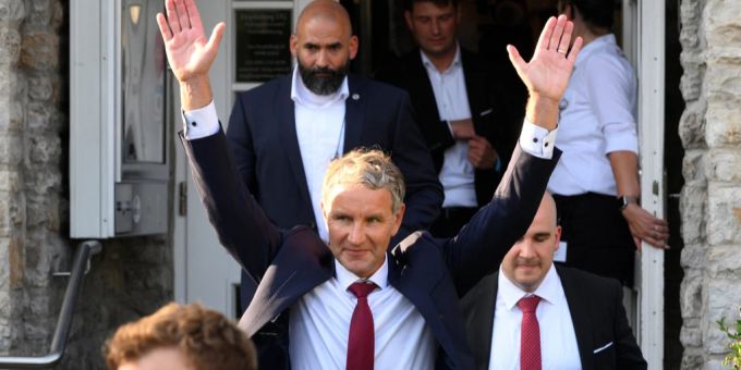 Björn Höcke verlässt die Wahlparty der AfD. AfD Björn Höcke