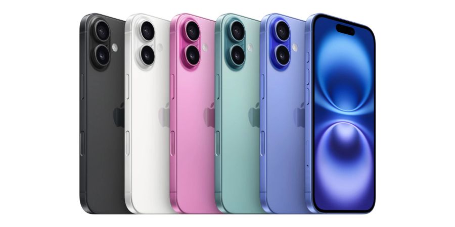 Produktfoto iPhone 16 verschiedene Farben