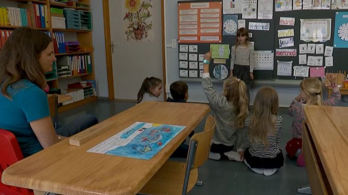 Schulkinder Schulzimmer