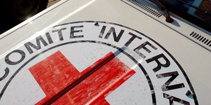 Das Zeichen des internationalen Roten Kreuzes. Togo