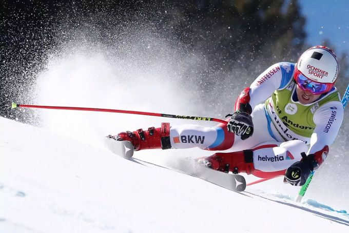 Mauro Caviezel zeigt im letzten Super G der Saison eine bärenstarke Leistung. Mauro Caviezel