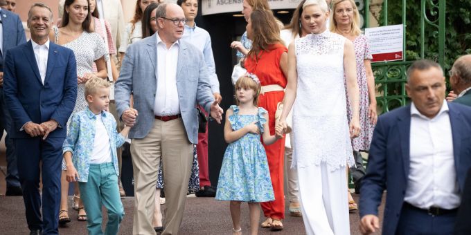 Charlène von Monaco mit Ehemann Albert und den Zwillingen. Charlène von Monaco Albert