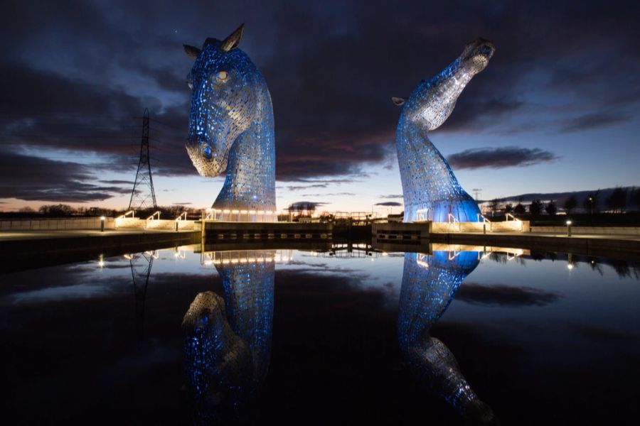 The Kelpies bei Falkirk.