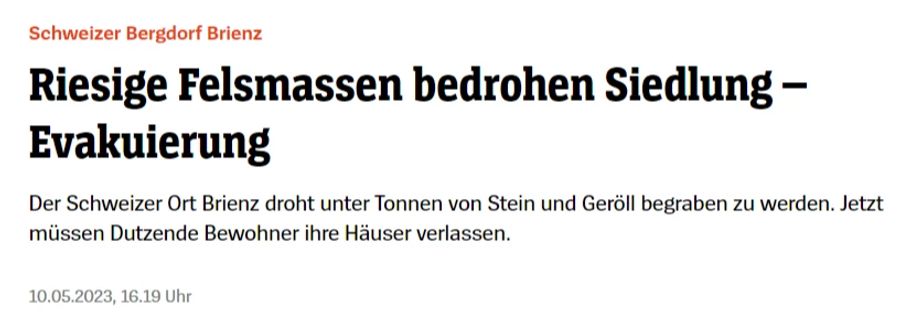 Und auch in Deutschland ist Brienz GR ein Thema, zum Beispiel beim «Spiegel».