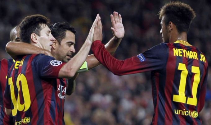 Messi, Xavi, Neymar