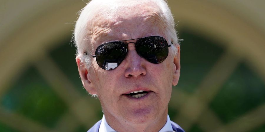 US-Präsident Joe Biden bei einem Pressetermin im Rosengarten des Weissen Hauses.