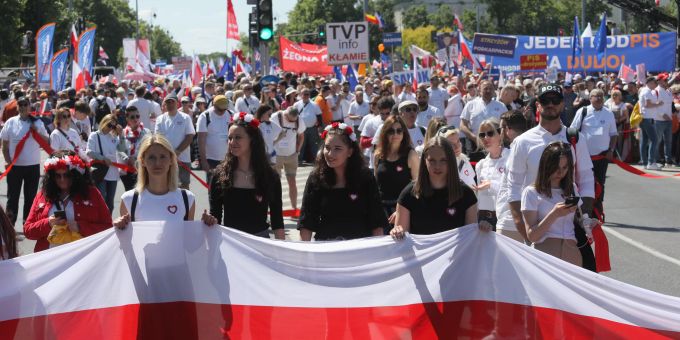 Die Demonstration heute Sonntag in Warschau. Warschau