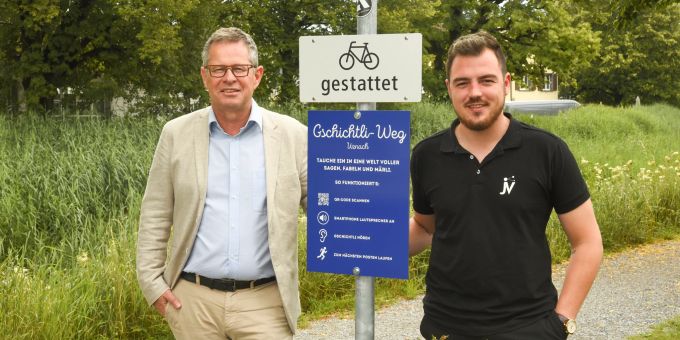 Diego Forrer, Gemeindepräsident von Uznach (l) und Mario Noser (r). uznach