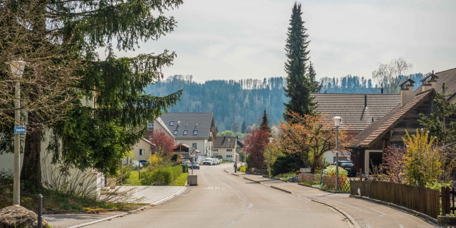 Die Ortsstrasse in der Gemeinde Zell im Bezirk Winterthur.