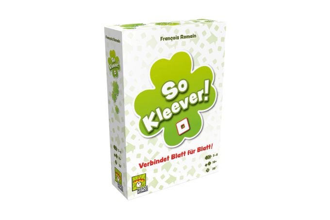 «So Kleever!» ist bei Asmodee erschienen und für drei bis sechs Spielende gedacht. Es kostet ca. 20 Franken. Brettspiel Kleever Packung grün