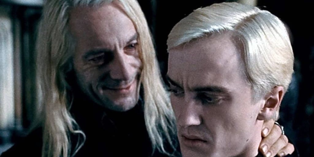 Draco and Lucius Malfoy Harry Potter villain family reunion