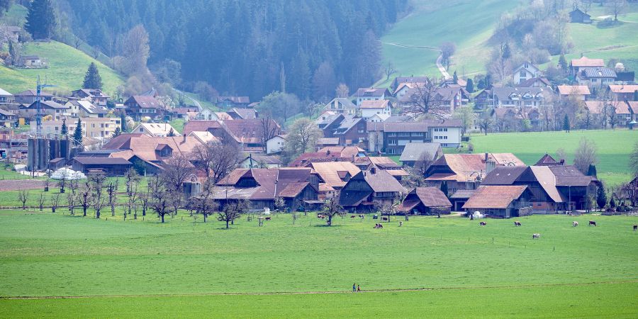 Blick auf Niederhünigen von Konolfingen aus.