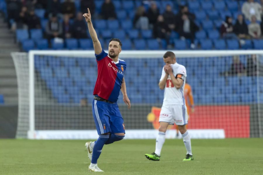 Zdravko Kuzmanovic jubelt für den FC Basel.