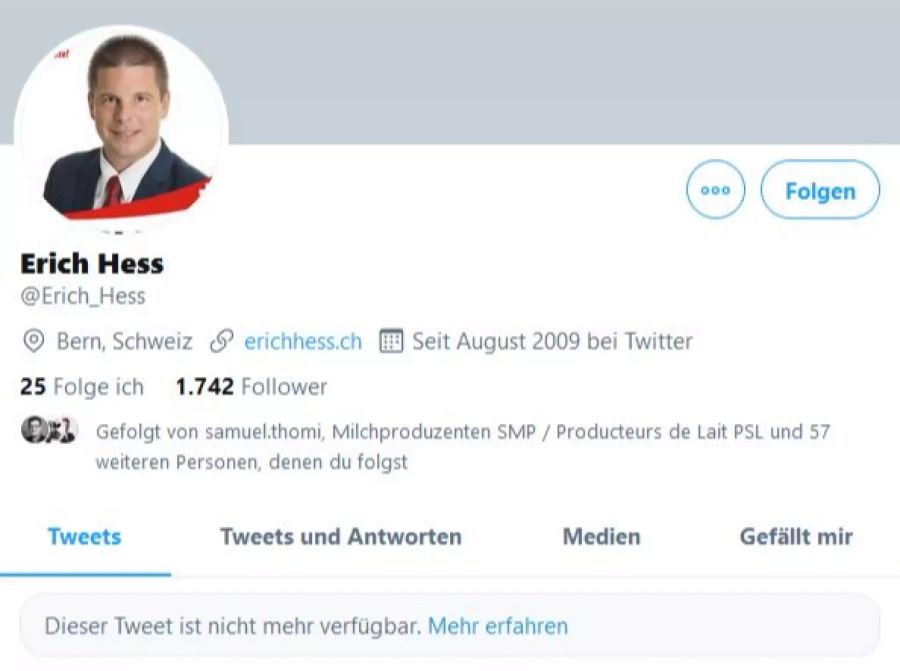 Twitter Erich Hess