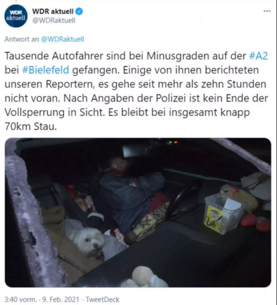 Autofahrer A2 Bielefeld (D)