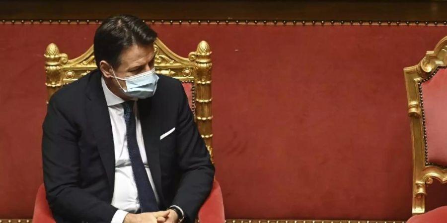 Laut Regierung in Rom will Italiens Ministerpräsident Giuseppe Conte seinen Rücktritt anbieten. Foto: Andreas Solaro/Pool AFP/AP/dpa
