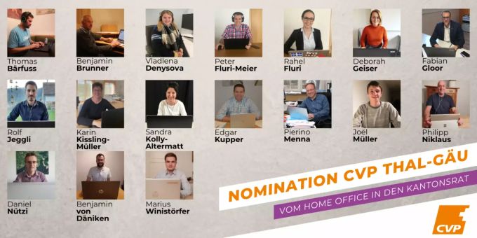 Alle Nominierten der CVP Thal-Gäu für die Kantonsratswahlen CVP Thal-Gäu