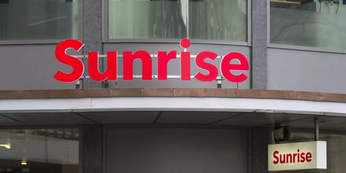Das Logo des Telekommunikationsunternehmens Sunrise in Zürich. (Archivbild) Sunrise