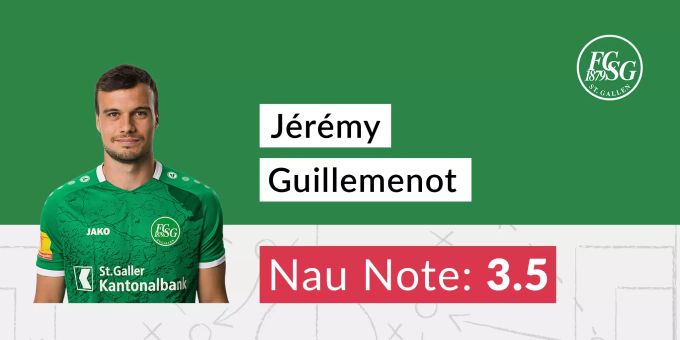 Die Nau.ch-Note für Jérémy Guillemenot vom FC St.Gallen. FC St.Gallen