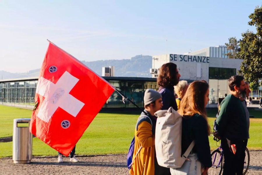 Die Demonstranten sind keine Studenten, sondern auch Anhänger der Massnahmengegner-Organisation Massvoll.