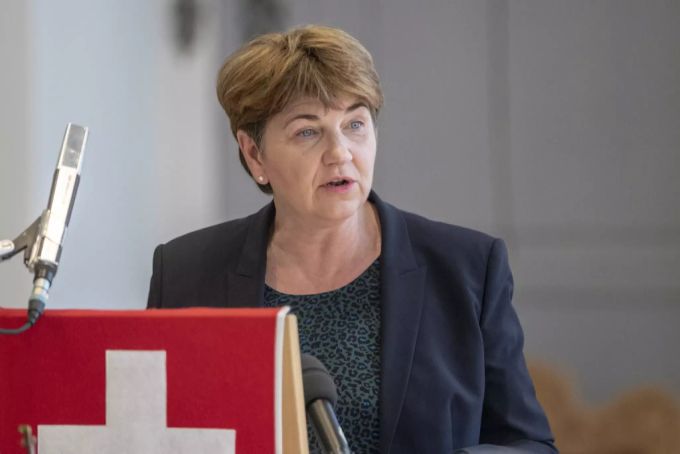 Bundesrätin und Verteidigungsministerin Viola Amherd hält an der Delegiertenversammlung der Schweizerischen Offiziersgesellschaft eine Rede, 16. März 2019. Amherd Offiziersgesellschaft