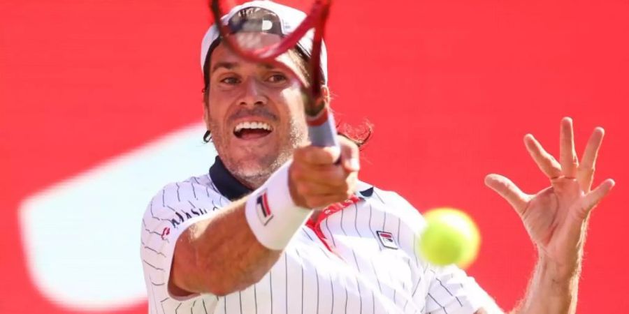 Gab in Berlin sein Comeback auf dem Tennisplatz: Tommy Haas. Foto: Andreas Gora/dpa