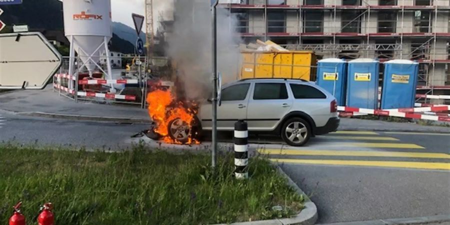 Chur brennendes Auto