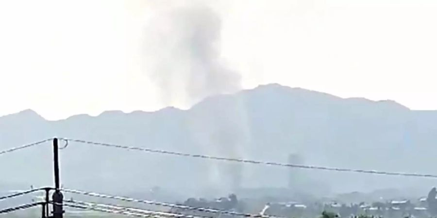 Blick aus der südkoreanischen Stadt Paju auf die nordkoreanische Grenzstadt Kaesong. Foto: Uncredited/Yonhap/AP/dpa