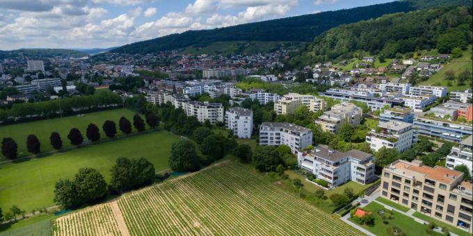 Wettingen aus der Vogelperspektive. Wettingen