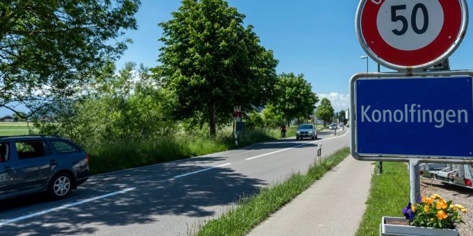 Ortsschild von Konolfingen. - Konolfingen Ortsschild von Konolfingen. - Konolfingen