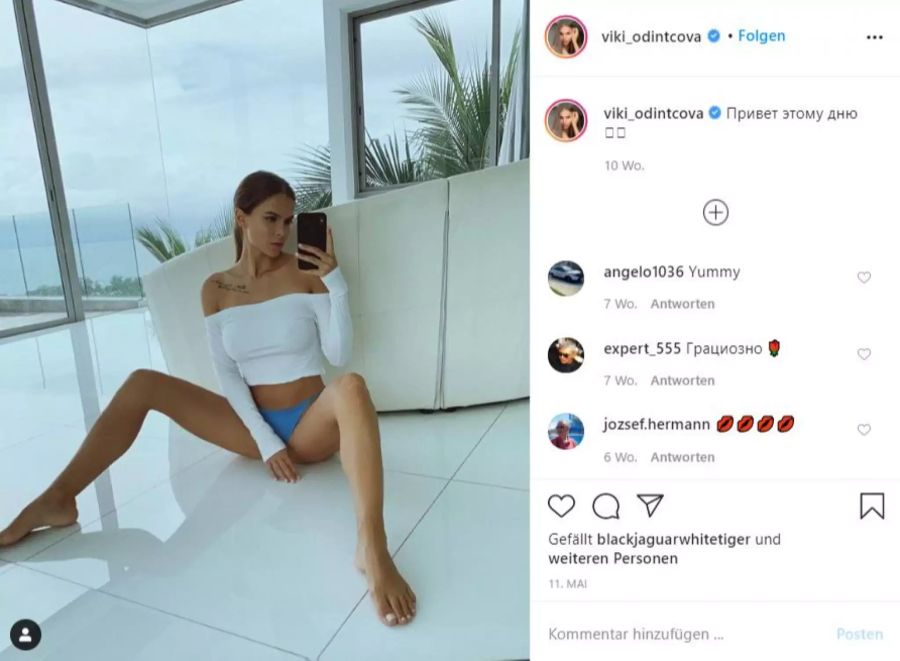 Odintcova posiert für ein Instagram-Bild.