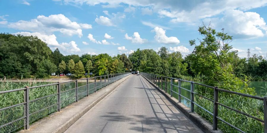 Aussicht auf eine Brücke in Biberstein.