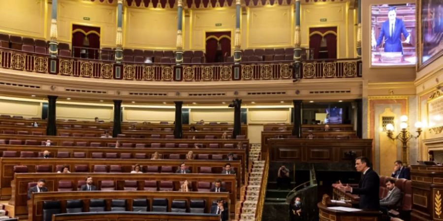 Sánchez am Mittwoch im Parlament in Madrid