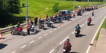 Motorradkontrollstelle in Gais